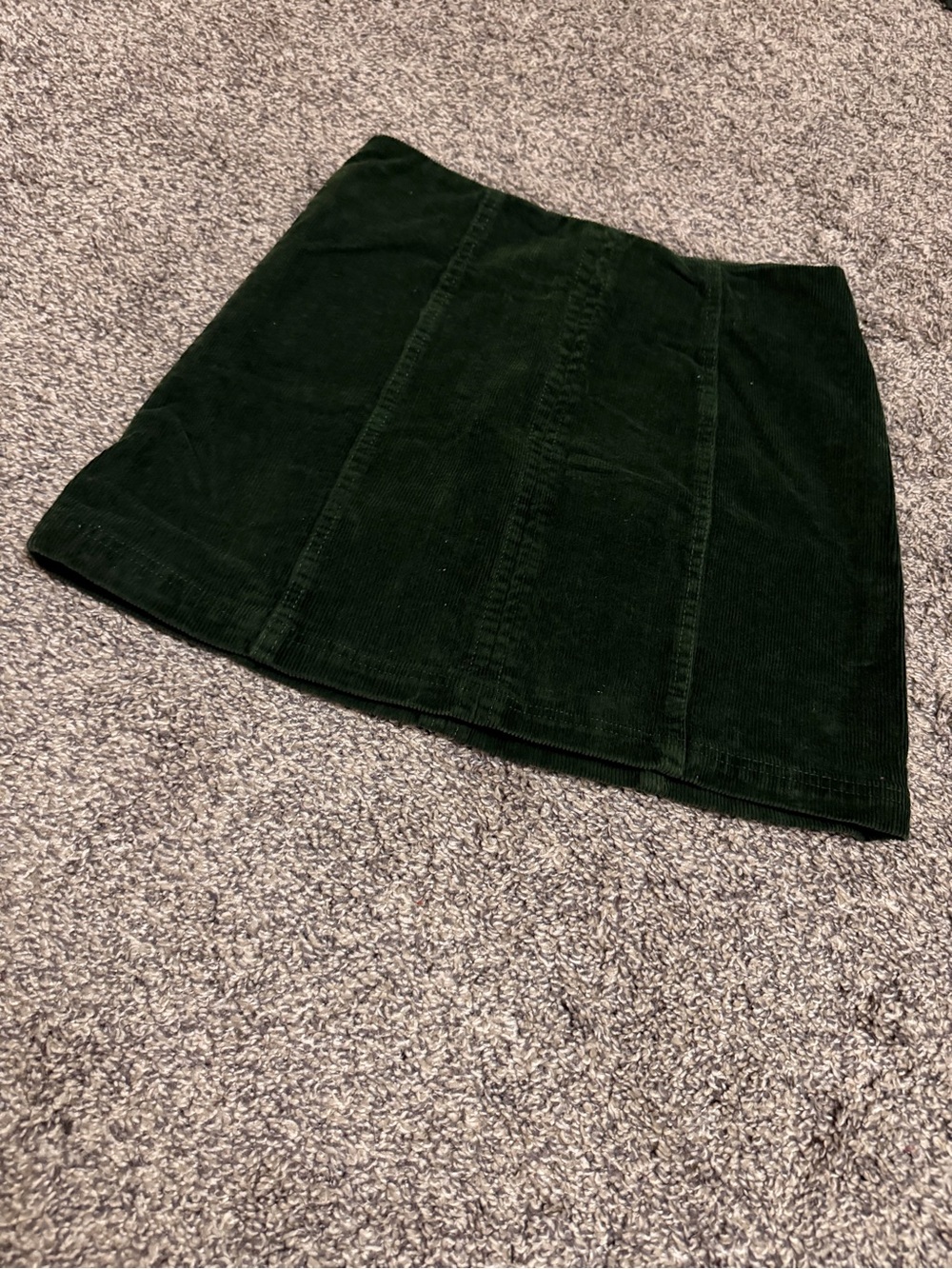 Forever 21 Dark Green Corduroy A-Line Mini Skirt